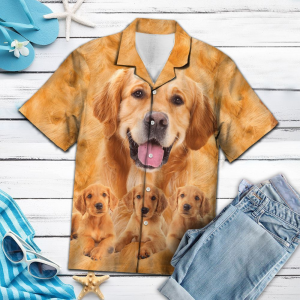 Golden Retriever Brown Hawaiian Shirt- For men and women - Fanshubus