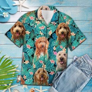 Goldendoodle Tropical Colorful Nice Design Hawaiian Shirt- For men and women - Fanshubus