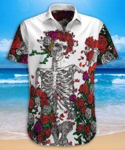 Grateful Dead Skull Hawaiian Shirt- For men and women - Fanshubus