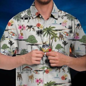 GreyHound Hawaiian Shirt Hawaii Beach Retro - Fanshubus