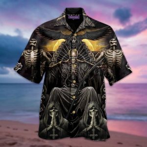 Grim Reaper Dark Skull Hawaiian Shirt- For men and women - Fanshubus