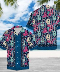 Guitar Blue Amazing Design Hawaiian Shirt- For men and women - Fanshubus