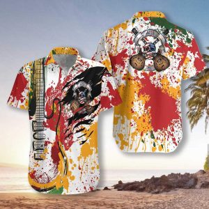 Guitar Live Free Or Die Unisex Hawaiian Shirt- For men and women - Fanshubus