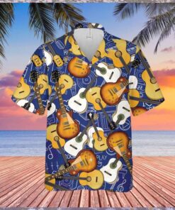 Guitar Music Pattern Hawaiian Shirt (2)- For men and women - Fanshubus