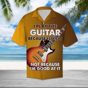 Guitar Player Orange Amazing Hawaiian Shirt- For men and women - Fanshubus