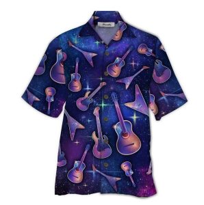 Guitar Purple Amazing Design Hawaiian Shirt- For men and women - Fanshubus