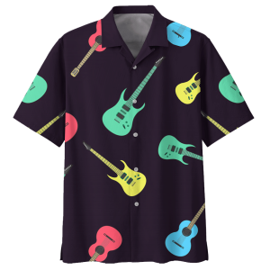 GuitarBlack High Quality Unisex Hawaiian Shirt- For men and women - Fanshubus
