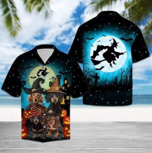Halloween Dachshund Family Hawaiian Shirt | For Men &amp; Women | Adult |- For men and women - Fanshubus