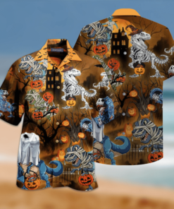 Halloween Dinosaur Hawaiian Shirt