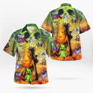 Halloween Fire Pumpkin The Nightmare Hawaiian Shirt- For men and women - Fanshubus