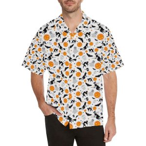 Halloween Pattern Men's All Over Print Hawaiian Shirt- For men and women - Fanshubus