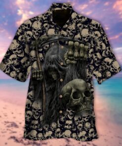 Halloween The Grim Reaper Hawaiian Shirt- For men and women - Fanshubus