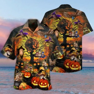 Halloween The Witch Owls Having Fun Hawaiian Shirt- For men and women - Fanshubus
