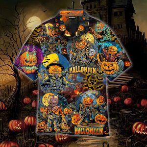 Halloween Zombie Pumpkin Hawaiian Shirt | For Men &amp; Women | Adult |- For men and women - Fanshubus