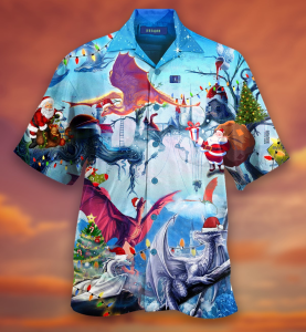 Happy Dragons On Christmas Hawaiian Shirt - For Men and Women - Fanshubus