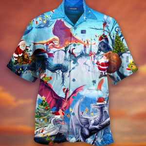 Happy Dragons On Christmas Hawaiian Shirt - For Men and Women - Fanshubus