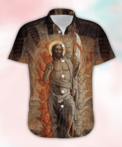 Happy Easter Sunday Jesus Risen Hallelujah Hawaiian Shirt- For men and women - Fanshubus