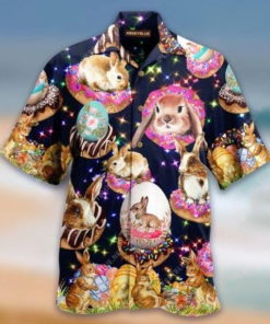 Happy Easter With Sweet Doughnuts Hawaiian Shirt - For Men and Women - Fanshubus