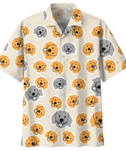 Happy Golden Retriever Dog Hawaiian Shirt- For men and women - Fanshubus