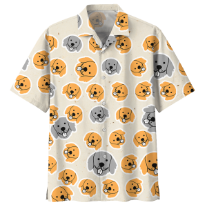 Happy Golden Retriever Dog Hawaiian Shirt- For men and women - Fanshubus