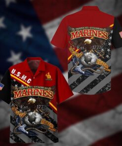 Happy Memorial Day Marines Veteran Hawaiian Shirt- For men and women - Fanshubus