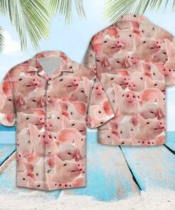 Happy Pig Hawaiian Shirt - For Men and Women - Fanshubus