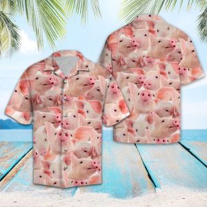 Happy Pig Pink Amazing Design Hawaiian Shirt- For men and women - Fanshubus