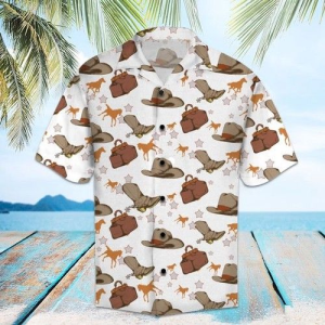 Hat And Boot Cowboy Hawaiian Shirt  -  Crazy Funny Hawaiian Shirt  -  Western Vintage Hawaiian Shirt - Fanshubus