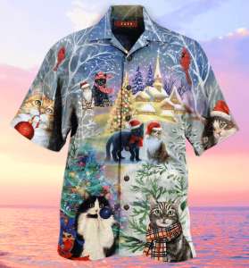 Have A Purry Purry Christmas Cat Hawaiian Shirt | For Men &amp; Women | Adult | Hw2003- For men and women
