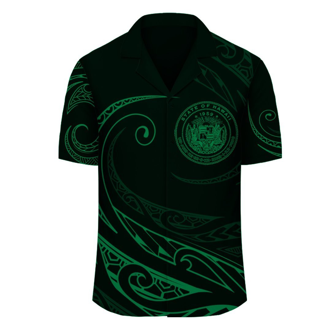 Hawaii Coat Of Arm Hawaiian Shirt - Green - Frida Style- For men and ...