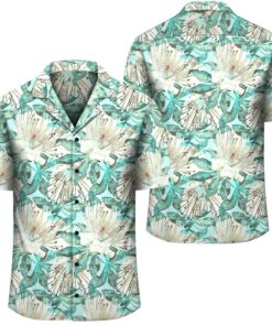 Hawaii Tropical Blue Hawaiian Shirt .