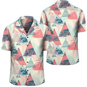 Hawaii Tropical Leaf Triangle Pattern Hawaiian Shirt- For men and women - Fanshubus