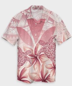 Hawaii Turtle Kanaka Plumeria Polynesian Hawaiian Shirt Pink- For men and women - Fanshubus