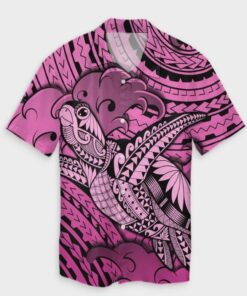 Hawaii Turtle Wave Hawaiian Shirt  News Style Pink .