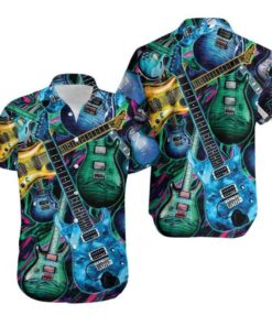 Hawaiian Aloha Shirt All I Want Is Guitar- For men and women - Fanshubus