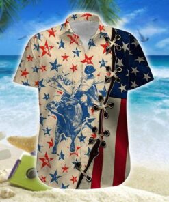 Hawaiian Aloha Shirt American Bull Riding- For men and women - Fanshubus