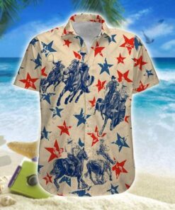 Hawaiian Aloha Shirt American Team Roping- For men and women - Fanshubus