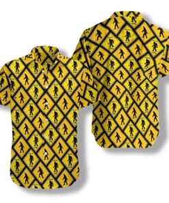 Hawaiian Aloha Shirt Bigfoot Yellow Square- For men and women - Fanshubus