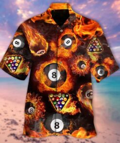 Hawaiian Aloha Shirt Billiards Play With Fire- For men and women - Fanshubus