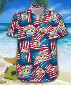 Hawaiian Aloha Shirt Cornhole American Flag- For men and women - Fanshubus