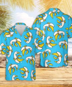 Hawaiian Aloha Shirt Funny Cute Banana Duck- For men and women - Fanshubus