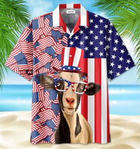 Hawaiian Aloha Shirt Goat 4th Of July- For men and women - Fanshubus