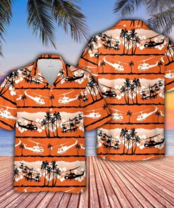 Hawaiian Aloha Shirt Helicopter Huey Sunset- For men and women - Fanshubus