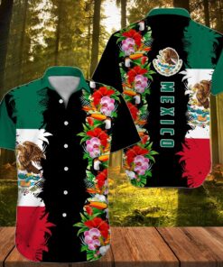 Hawaiian Aloha Shirt Mexico Toucan Flower- For men and women - Fanshubus