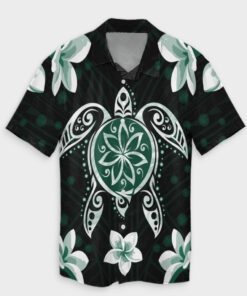 Hawaiian Greenie Turtle Plumeria Hawaiian Shirt