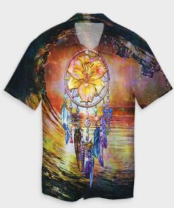 Hawaiian Hibiscus Dreamcatcher Wales Night Hawaiian Shirt