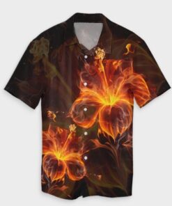 Hawaiian Hibiscus Fire Polynesian Hawaiian Shirt- For men and women - Fanshubus