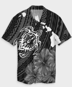 Hawaiian Hibiscus Sea Turtle Swim Polynesian Hawaiian Shirt- For men and women - Fanshubus