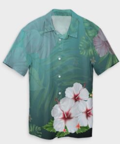 Hawaiian Hibiscus White Flower Gleeful Hawaiian Shirt