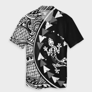 Hawaiian Map Gecko Tattoo Kakau Polynesian Hawaiian Shirt White- For men and women - Fanshubus